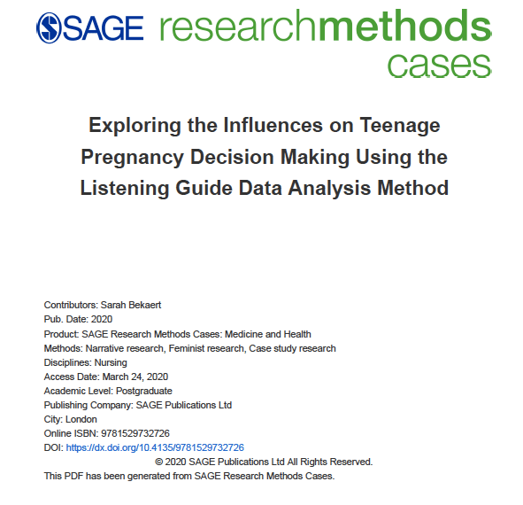 Sage research methods cases